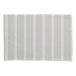 Muted Distressed Blue Farmhouse Ticking Stripe Kussensloop