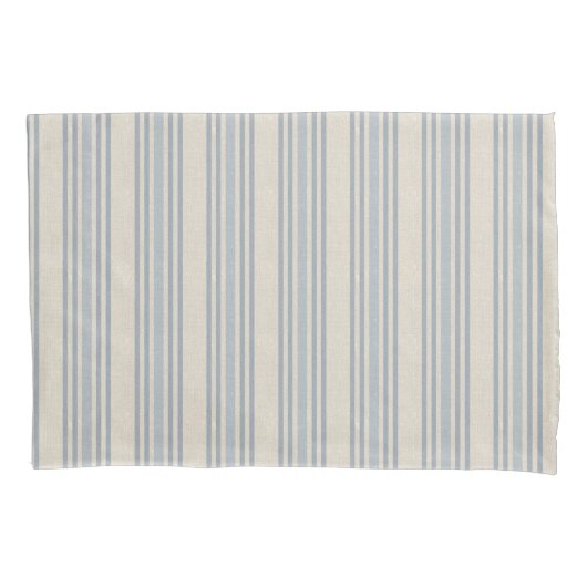 Muted Distressed Blue Farmhouse Ticking Stripe Kussensloop (Voorkant)