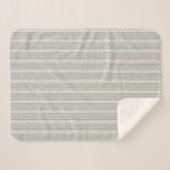 Muted Distressed Blue Farmhouse Ticking Stripe Sherpa Deken (Voorkant (horizontaal))