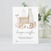 Muted Earth Tone Baby kwekerij Speelgoed Luier Raf Informatiekaartje (Staand voorkant)