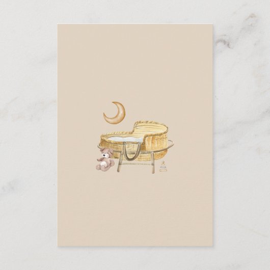 Muted Earth Tone Baby kwekerij Speelgoed Luier Raf Informatiekaartje (Achterkant)