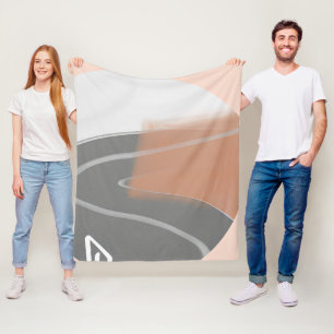 Muted earth tones sun minimalist art  fleece deken