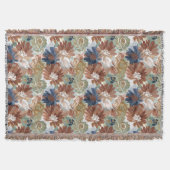 Muted Earthy Floral Botanical Tapestry Deken (Voorkant)