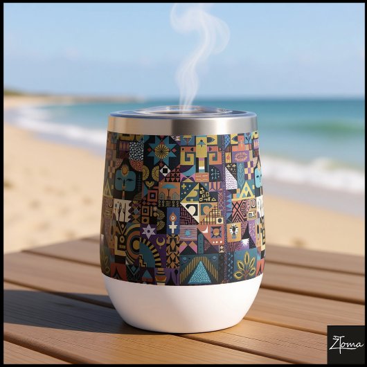 Muted Earthy Folk Art Patchwork Quilt