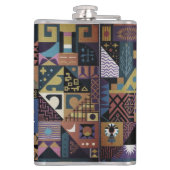 Muted Earthy Folk Art Patchwork Quilt Heupfles (Achterkant)