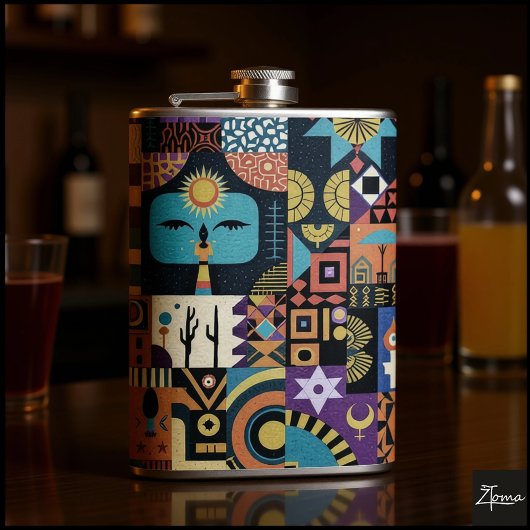 Muted Earthy Folk Art Patchwork Quilt Heupfles