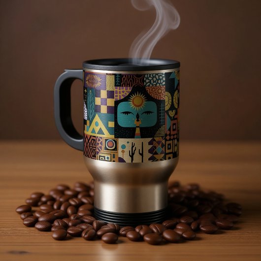 Muted Earthy Folk Art Patchwork Quilt Reisbeker