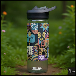 Muted Earthy Folk Art Patchwork Quilt Waterfles