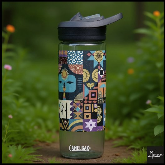 Muted Earthy Folk Art Patchwork Quilt Waterfles