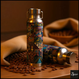 Muted Earthy Folk Art Patchwork Quilt Waterfles