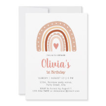 Muted Earthy Tone Boho Rainbow 1st Birthday