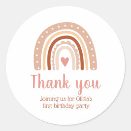 Muted Earthy Tone Boho Rainbow Dank u Ronde Sticker