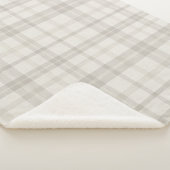 Muted Farmhouse Beige Plaid Sherpa Deken (3/4)
