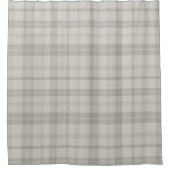 Muted Farmhouse Gray Plaid w/ Linen Texture Douchegordijn (Voorkant)