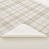 Muted Farmhouse Taupe Plaid Sherpa Deken (3/4)