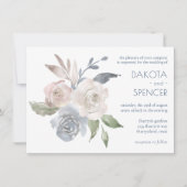 Muted Floral Bouquet | Roze blauwe crèmeweddenscha Kaart (Voorkant)