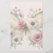 Muted Floral Butterfly Briefpapier (Achterkant)