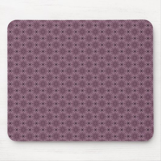 Muted Fuchsia Elegant Circles Mousepad Muismat (Voorkant)