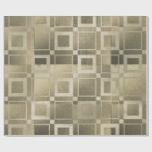 Muted Gold Squares Modern Geometric Glam Party Cadeaupapier (Vlak)