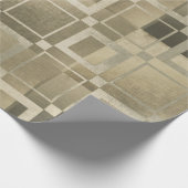 Muted Gold Squares Modern Geometric Glam Party Cadeaupapier (Hoek)