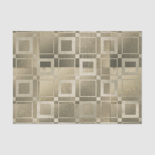 Muted Gold Squares Modern Geometric Glam Party Tissuepapier (Voorkant)