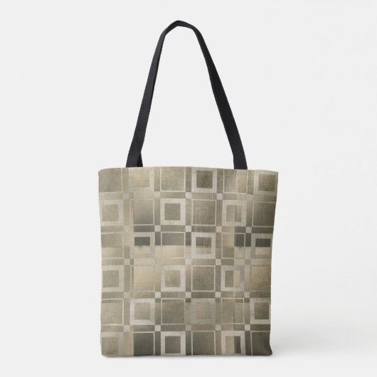 Muted Gold Squares Modern Geometric Glam Tote Bag (Achterkant)