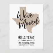 Muted Gold We hebben verhuisd - Texas Aankondigingskaart (Voorkant)