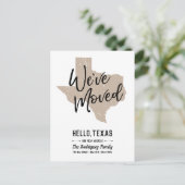 Muted Gold We hebben verhuisd - Texas Aankondigingskaart (Staand voorkant)