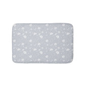 Muted Gray And White Wildflower Pattern Badmat (Voorkant)