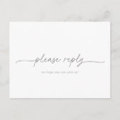 Muted Gray Simple Menu Choice RSVP Postcard (Voorkant)