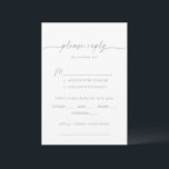 Muted Gray Simple Minimal Wedding Menu Choice RSVP<br><div class="desc">These muted gray simple minimal wedding menu choice cards are perfect for a modern wedding. The simple and elegant design features classic and fancy script typography in gray and white.</div>