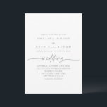 Muted Gray Simple Minimalist Front & Back Wedding Kaart<br><div class="desc">This muted gray simple minimalist front and back wedding invitation is perfect for a rustic wedding. The simple and elegant design features classic and fancy script typography in gray and white.

Save paper by including more details on the back of the invitation instead of on a separate enclosure card.</div>