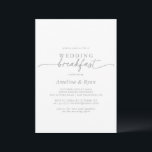 Muted Gray Simple Minimalist Wedding Breakfast Kaart<br><div class="desc">This muted gray simple minimalist wedding breakfast invitation is perfect for a modern event. The simple and elegant design features classic and fancy script typography in gray and white.</div>