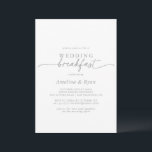Muted Gray Simple Minimalist Wedding Breakfast Kaart<br><div class="desc">This muted gray simple minimalist wedding breakfast invitation is perfect for a modern event. The simple and elegant design features classic and fancy script typography in gray and white.</div>