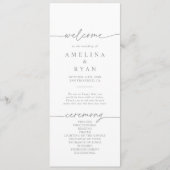 Muted Gray Simple Minimalist Wedding Program Programmakaart (Voorkant)