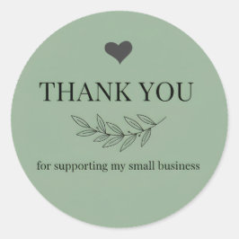 Muted Green Thank You Business Sticker 