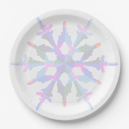 Muted Harlequin Snowflake Melamine Bord (Voorkant)