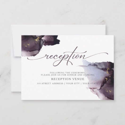 Muted Heather Paarse Abstracte Waterverf Kaart (Voorkant)