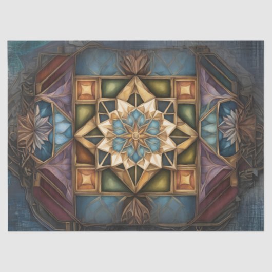 Muted Jewel Color Mandala decoupage Tissuepapier (Voorkant)