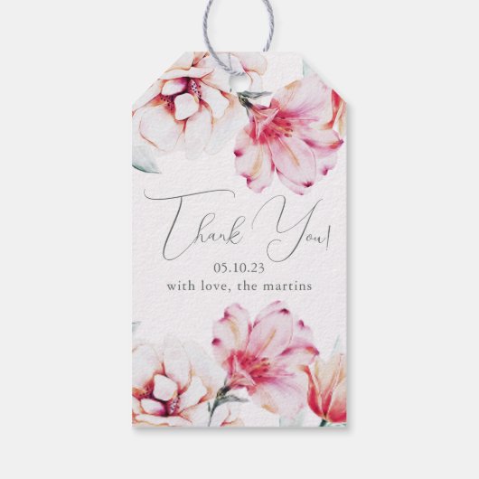 Muted Lavender Floral Wedding Bedankt Cadeaulabel (Achterkant)