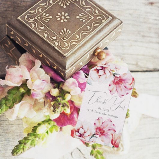 Muted Lavender Floral Wedding Bedankt Cadeaulabel