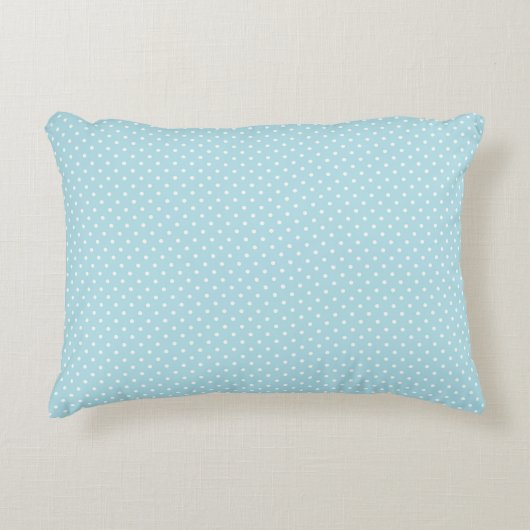 Muted Light Cyan Aqua Blue en Polka Dots Accent Kussen (Voorkant)