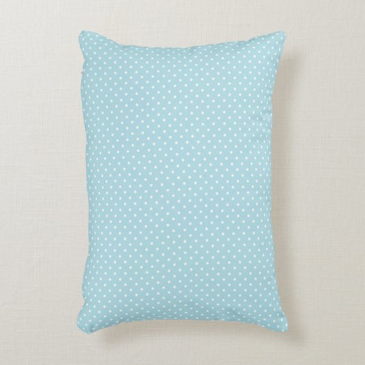 Muted Light Cyan Aqua Blue en Polka Dots Accent Kussen (Voorkant(Verticaal))