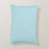 Muted Light Cyan Aqua Blue en Polka Dots Accent Kussen (Achterkant (Verticaal))
