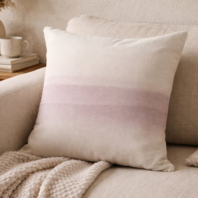 Muted Mauve Dusk Throw Pillow Kussen (A twilight-toned accent that grounds living rooms with subtle movement)