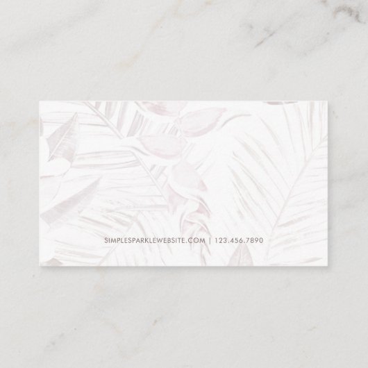 Muted Mauve Palm Print Loyalty Kaart (Achterkant)