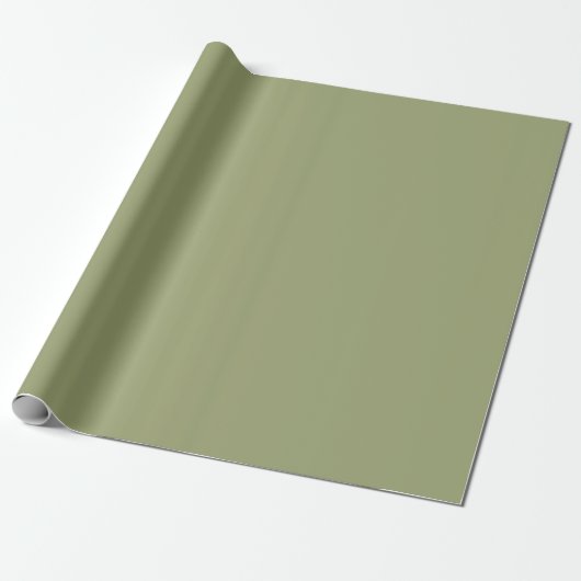 Muted Moss Green Color Cadeaupapier (Uitgerold)