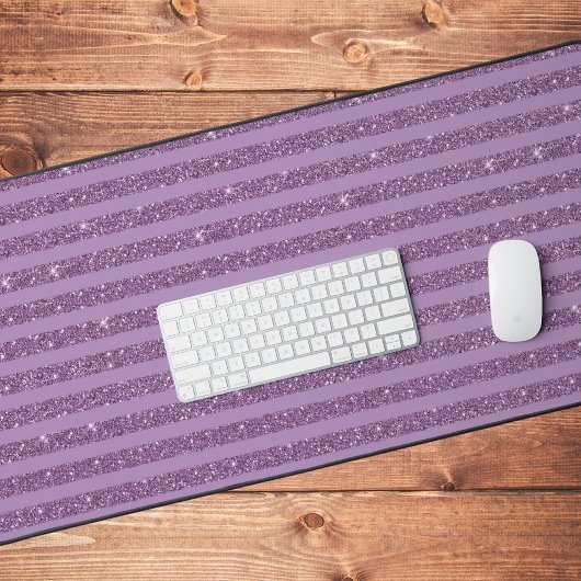 Muted Mulberry Glitter Style Horizontal Stripes Bureaumat