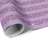 Muted Mulberry Glitter Style Horizontal Stripes Cadeaupapier (Rol Hoek)