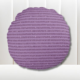 Muted Mulberry Glitter Style Horizontal Stripes Rond Kussen